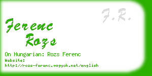 ferenc rozs business card